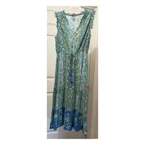 Knox Rose Bohemian Teal Sleeveless Dress Size Medium